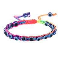 Evil Eye Jewelry Bracelet Acrylic with Wax Cord Adjustable & fashion jewelry & for woman 6mm Sold By Strand