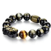 Золото Obsidian браслет, полированный, Регулируемый & Женский, Много цветов для выбора, продается Strand
