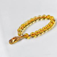 perles de citrine bracelet, poli, normes différentes pour le choix & pour femme, Jaune, Vendu par brin