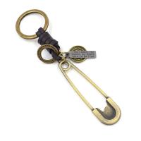 Zinklegierung Schlüssel Verschluss, mit PU Leder, plattiert, unisex, 140mm, 10PCs/Menge, verkauft von Menge