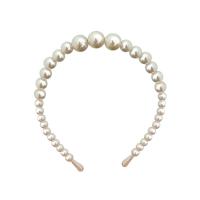 Haarreif, Kunststoff Perlen, verschiedene Stile für Wahl & für Frau, weiß, 120x140mm, 5PCs/Menge, verkauft von Menge