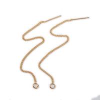 Brass Earring thread 18K gold plated DIY & for woman nickel lead & cadmium free 85mm Sold By Bag