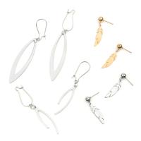Stainless Steel Drop Earring Feather plated fashion jewelry & for woman 80mmuff0c65mmuff0c32mm Sold By Pair