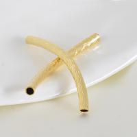 Brass Curved Tube Beads, gold color plated, DIY, nickel, lead & cadmium free, 45x3x0.66mm, 50PCs/Bag, Sold By Bag