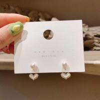Zinc Alloy Stud Earring gold color plated for woman & with rhinestone white nickel lead & cadmium free Sold By Pair