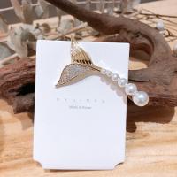 Hair Clip Zinc Alloy gold color plated micro pave cubic zirconia & for woman white nickel lead & cadmium free Sold By PC