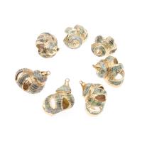 Natural Trumpet Shell Pendants, Conch, plated, DIY & hollow, green, 33*19*12-25*15*9mm, 50PCs/Bag, Sold By Bag
