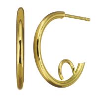 Brass Hoop náušnice Components, Mosaz, barva pozlacený, DIY, 2x22x23.5mm,1mm, 10páry/Lot, Prodáno By Lot