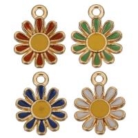 Zinc Alloy Enamel Pendants Flower gold color plated Approx 1.5mm Sold By Lot