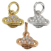 Cubic Zirconia Micro Pave Brass Pendant, plated, micro pave cubic zirconia, more colors for choice, 8x7x2mm, Hole:Approx 3.5mm, 30PCs/Lot, Sold By Lot