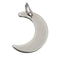 Stainless Steel Pendants, Moon, plated, 12x14.50x0.50mm, Hole:Approx 3.5mm, 100PCs/Lot, Sold By Lot