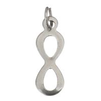 Stainless Steel Pendants, Number 8, plated, hollow, 6.50x18x0.50mm, Hole:Approx 3.5mm, 50PCs/Lot, Sold By Lot