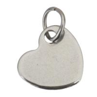 Stainless Steel Heart Pendants, plated, 10x10x0.50mm, Hole:Approx 3.5mm, 50PCs/Lot, Sold By Lot