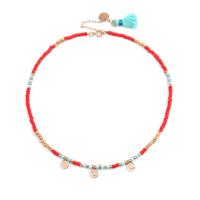 Seed verre collier de perles, avec laiton, Rond, Placage, différentes couleurs et motifs pour le choix & bijoux de mode & pour femme, plus de couleurs à choisir, 2*3*345+50mm, Vendu par brin