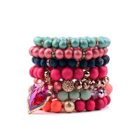 Edelstein Armbänder, Naturstein, mit Natürlicher Quarz, rund, poliert, 7 Stück & Modeschmuck & für Frau, gemischte Farben, 180mm, verkauft von setzen