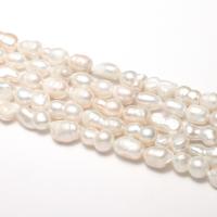 Barock kultivierten Süßwassersee Perlen, Natürliche kultivierte Süßwasserperlen, DIY, weiß, 8-10mm, Bohrung:ca. 1mm, verkauft von Strang