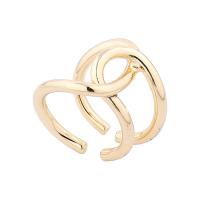 Brass Cuff Finger Ring, gold color plated, for woman, nickel, lead & cadmium free, Inner Diameter:Approx 23mm, Sold By Strand
