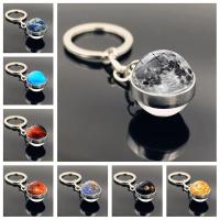 Tibetan Style Key Clasp, with Glass, Round, plated, different color and pattern for choice & sun design, more colors for choice, 80mm, Sold By PC
