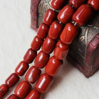 Gemstone Jewelry Beads Red Jasper Column polished DIY red 8*28mm Sold By Strand