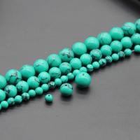 Perles turquoises, turquoise, Rond, poli, DIY & normes différentes pour le choix, vert, Vendu par brin