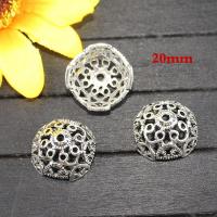 Tibetan Silver Bead Cap Flower plated DIY silver color 20*10mm Sold By PC