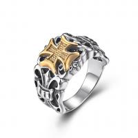 Titanium Steel Δάχτυλο του δακτυλίου, γυαλισμένο, κοσμήματα μόδας, ασήμι, Sold Με PC
