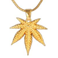 Pingentes Jóias de bronze, cobre, Maple Leaf, joias de moda & unissex, dourado, vendido por PC