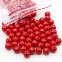 Zinnoberrot Perlen, Cinnabaris, rund, Salben, DIY & verschiedene Größen vorhanden, rot, 120PCs/Tasche, verkauft von Tasche