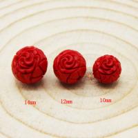 Cinnabar Beads, Round, DIY & different size for choice, red, Sold By PC