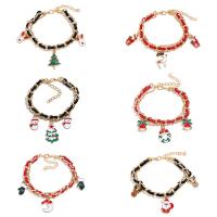 Christmas Necklaces, Tibetan Style, gold color plated, Christmas Design & different styles for choice & for woman & enamel, more colors for choice, nickel, lead & cadmium free, Sold Per 6.67 Inch Strand