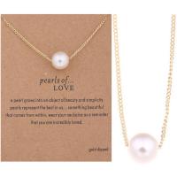 Collar de perlas de plástico, metal, con Perlas plásticas, cadena cruzada & Joyería, más colores para la opción, 45+5cm, Vendido por Sarta