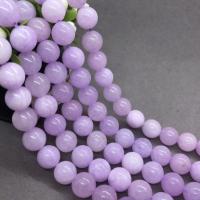 Natural Chalcedony Bead, Round, polished, DIY & different size for choice, purple, 6*10mm, Sold By Strand