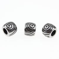 Stainless Steel Large Hole Beads, blacken, 10mm, 50PCs/Lot, Sold By Lot