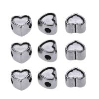 Stainless Steel Large Hole Beads Heart blacken Sold By Lot