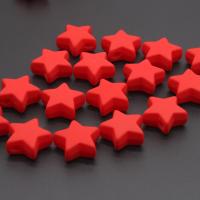 Perles acrylique de couleur unie, étoile, DIY, rouge, 20mm, Trou:Environ 3mm, 100PC/sac, Vendu par sac