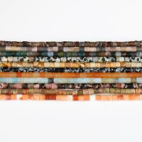 Mixed Edelsteen kralen, Kolom, gepolijst, verschillende kleur en patroon naar keuze & DIY, meer kleuren voor de keuze, 4x4mm, Ca 75pC's/Strand, Verkocht door Strand