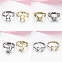 Stainless Steel Finger Ring Moon and Star plated fashion jewelry & for woman Sold By PC