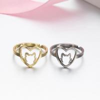 Stainless Steel Finger Ring, Cat, plated, fashion jewelry & for woman & hollow, more colors for choice, 5x5x5cm, Sold By PC
