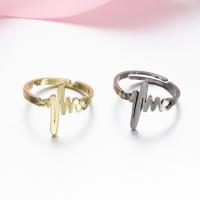 Stainless Steel Finger Ring, Electrocardiographic, plated, fashion jewelry & for woman & hollow, more colors for choice, 5x5x5cm, Sold By PC