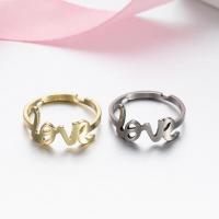 Stainless Steel Finger Ring, Alphabet Letter, plated, fashion jewelry & for woman, more colors for choice, 5x5x5cm, Sold By PC