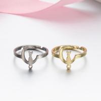 Stainless Steel Finger Ring, Cat, plated, fashion jewelry & for woman, more colors for choice, 5x5x5cm, Sold By PC