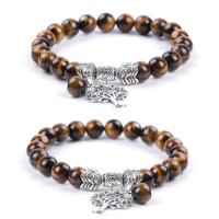 Natural Tiger Eye Bracelets plated fashion jewelry & for woman 8mm Sold Per 7.28 Inch Strand