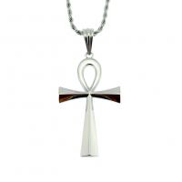 Men Necklace, Tibetan Style, Cross, silver color plated, for man, nickel, lead & cadmium free, 37x64mm, Sold Per 30 Inch Strand