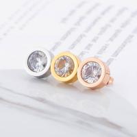 Titanium Steel  Earring, Round, plated, different color and pattern for choice & fashion jewelry & for woman, more colors for choice, 11.5*5.5mm, Sold By Pair