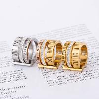 Titanium Čelik Finger Ring, Uštipak, pozlaćen, modni nakit & bez spolne razlike & s Rhinestone, više boja za izbor, Prodano By PC