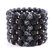 Gemstone Bracelets Lava with Labradorite plated fashion jewelry & for woman black 10mm Sold By Strand