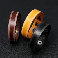 Men Bracelet, Faux Leather, with Iron, plated, fashion jewelry & Unisex, more colors for choice, 230x18mm, Sold By Strand