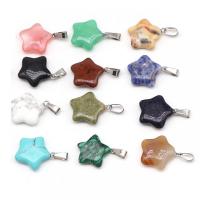 Gemstone Pendants Jewelry, Star, polished, different materials for choice, more colors for choice, 20mm, 50PCs/Lot, Sold By Lot