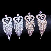 Fashion Fringe Earrings Zinc Alloy with Rhinestone plated for woman nickel lead & cadmium free Sold By Pair