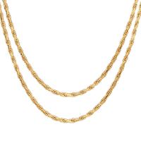 Brass Chain Necklace fashion jewelry golden 60cm-4mm Sold By Strand